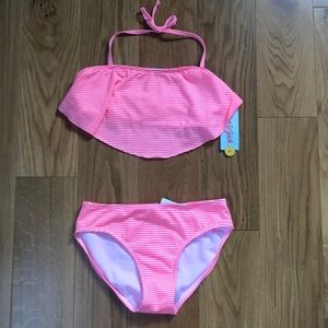 Ruffle top bathing suit 10/12 coral color